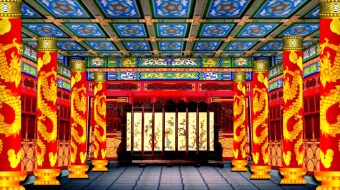 古代戏曲大殿婚礼婚庆舞台背景视频-众图网