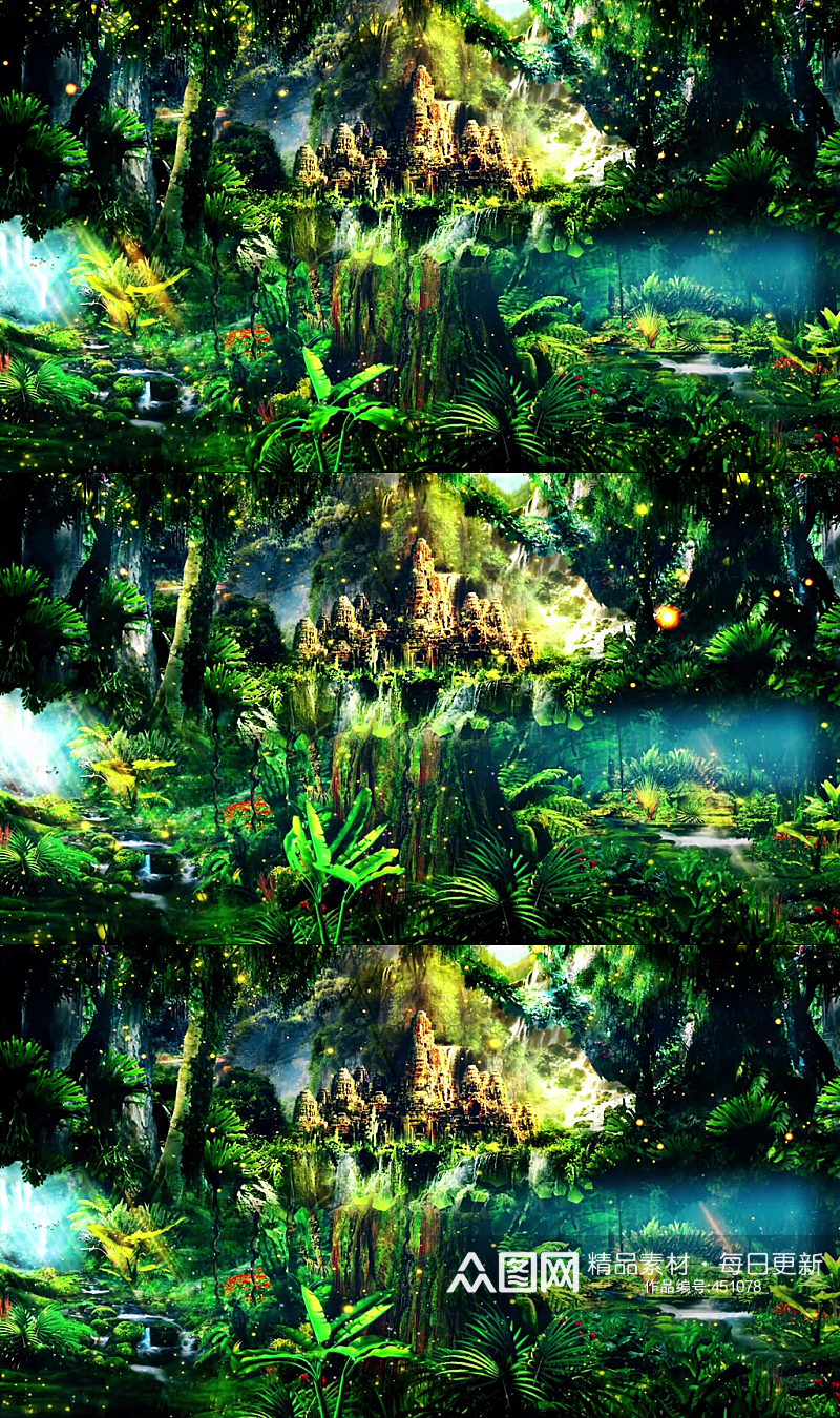 梦幻绿色生态森林实拍素材