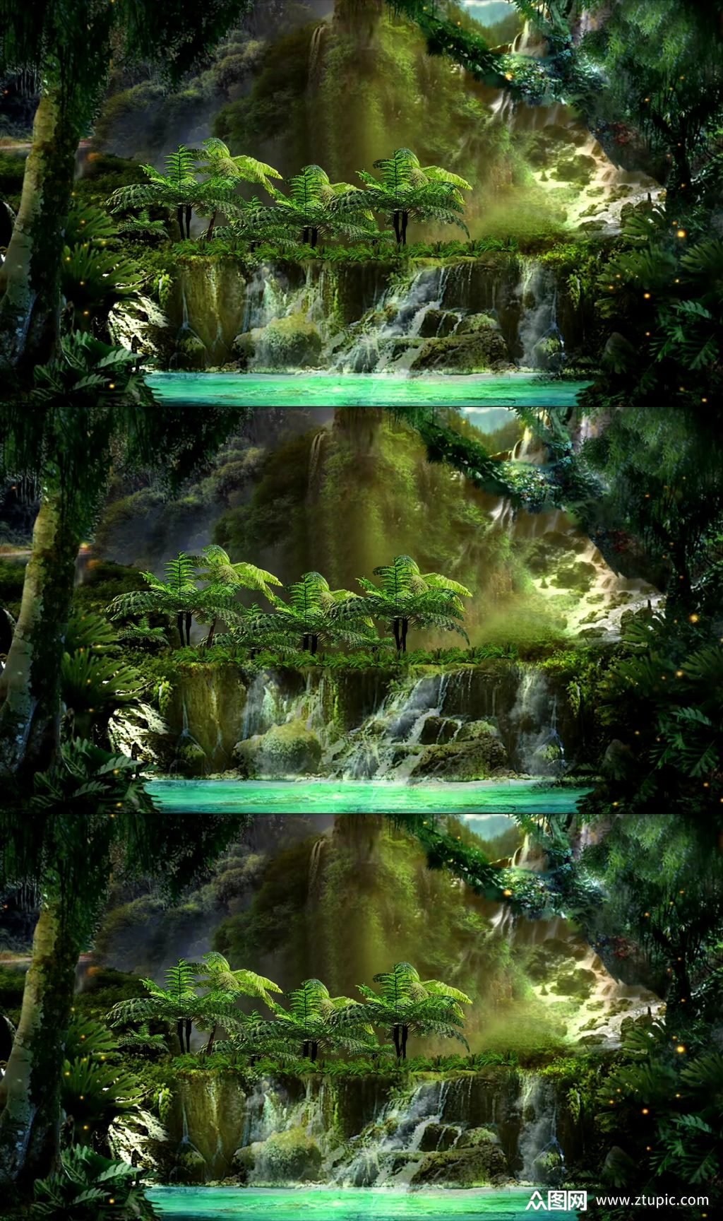 梦幻绿色生态森林舞台背景素材