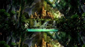 梦幻绿色生态森林舞台背景-众图网