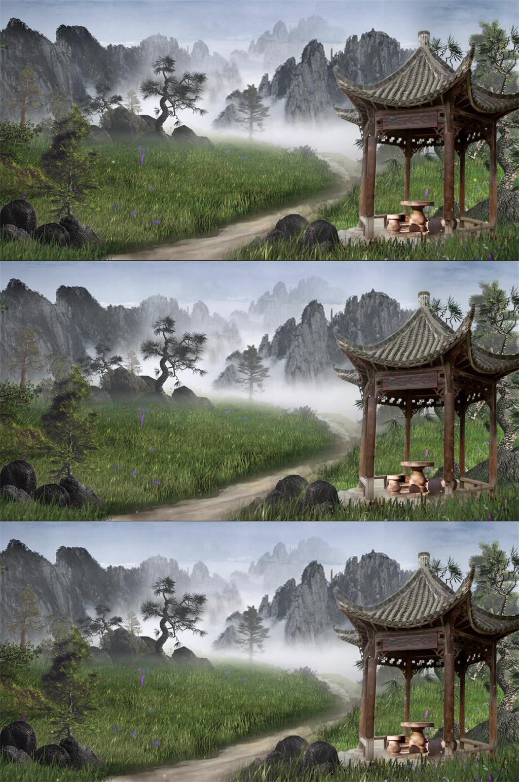古建筑庭院中國(guó)風(fēng)素材
