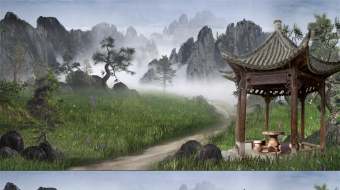 古建筑庭院中国风-众图网