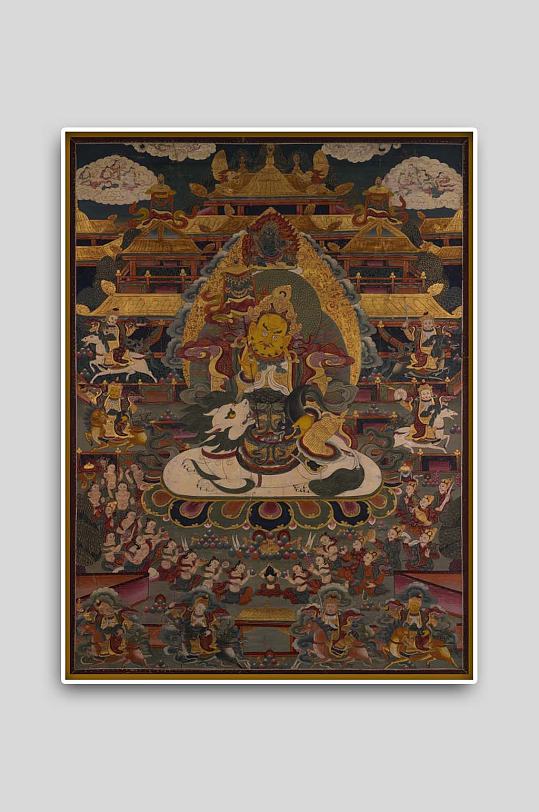 唐卡八方财神佛像图