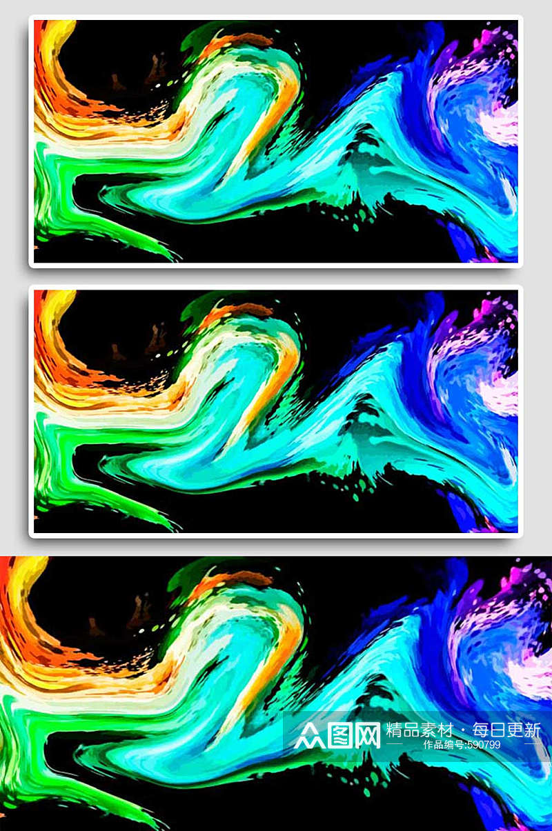 大理石绚丽炫酷液态流体动感颜色颜料背景素材