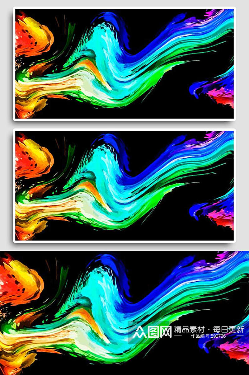 大理石绚丽炫酷液态流体动感颜色颜料背景素材