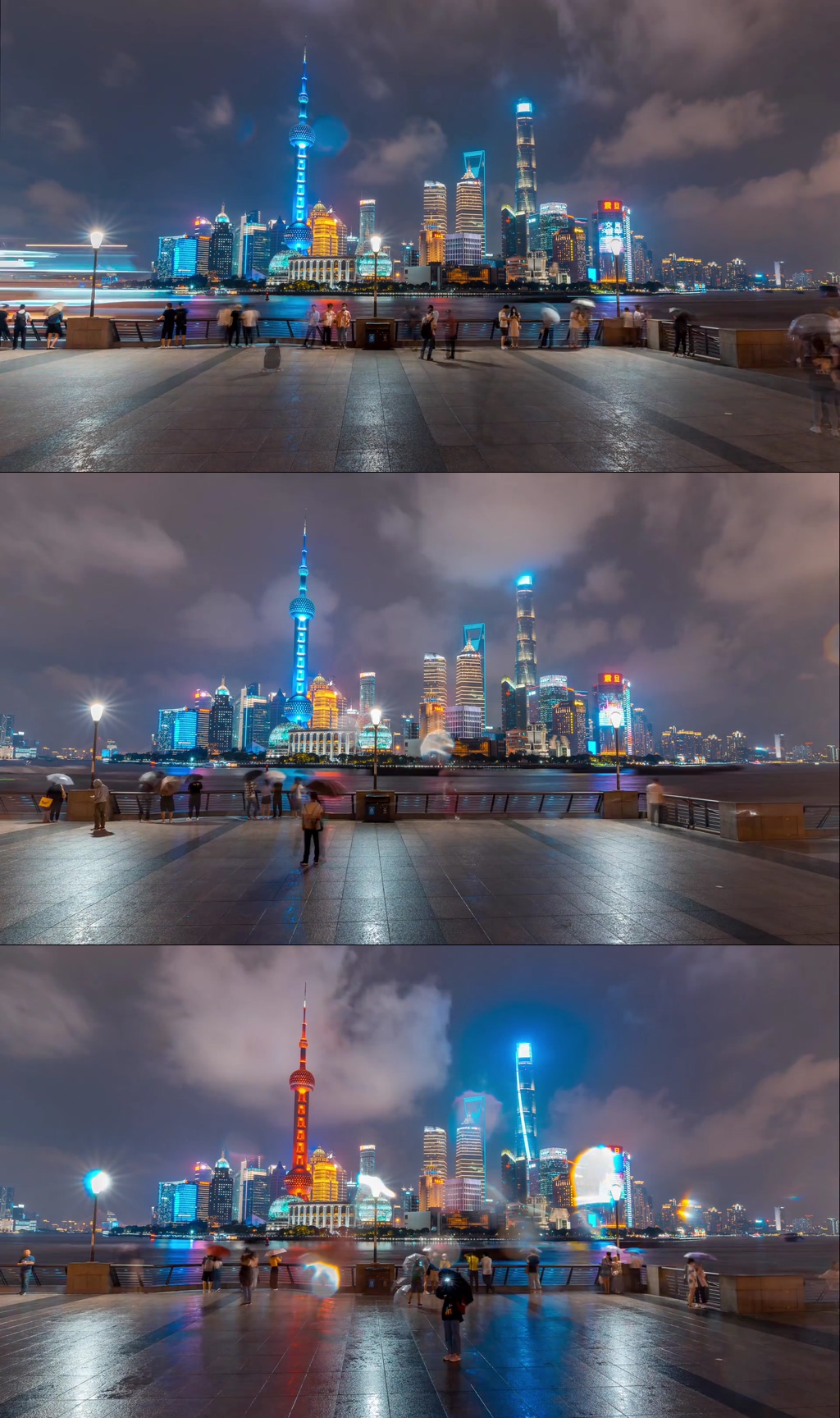 延时雨中的上海外滩视频素材