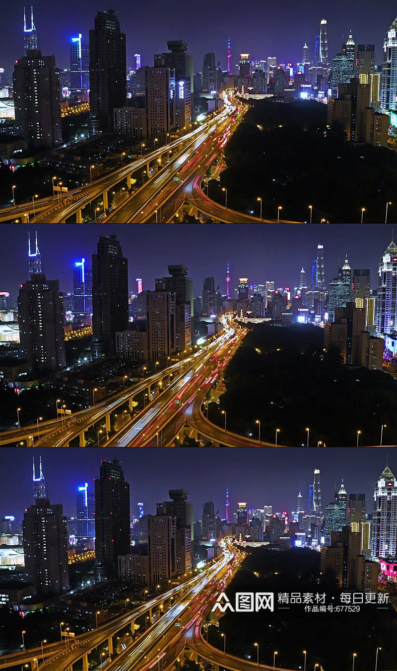 夜上海航拍视频素材素材
