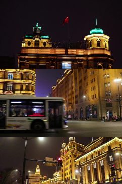 夜游上海的游客视频