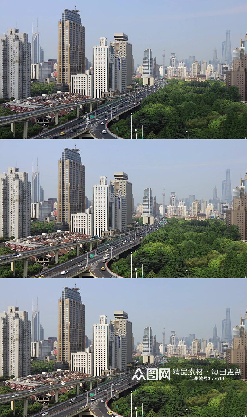 上海延安中路高架桥与城市建筑延时视频素材