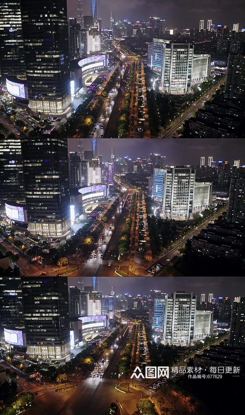 上海夜景航拍道路视频素材