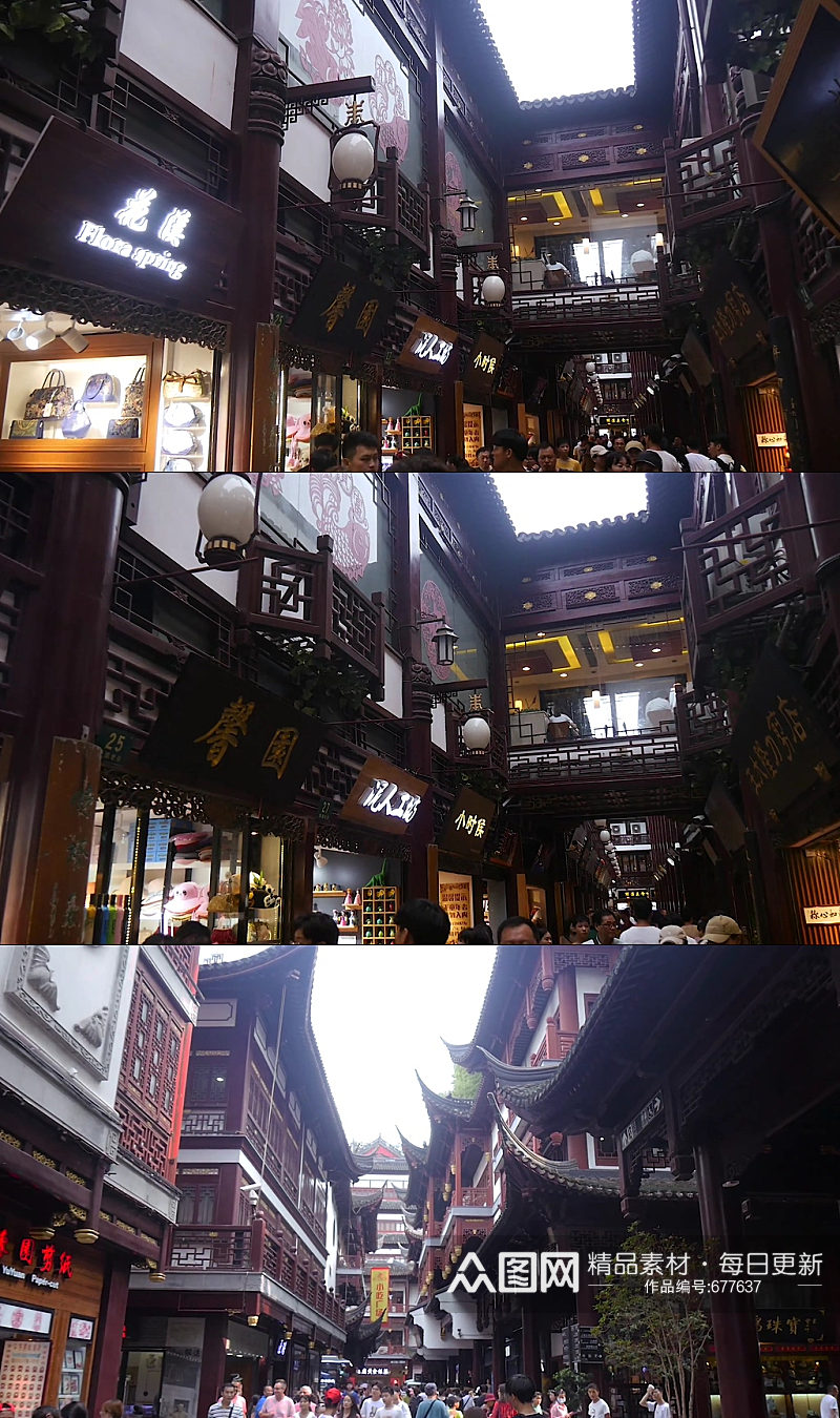 上海豫园景区古建筑视频素材