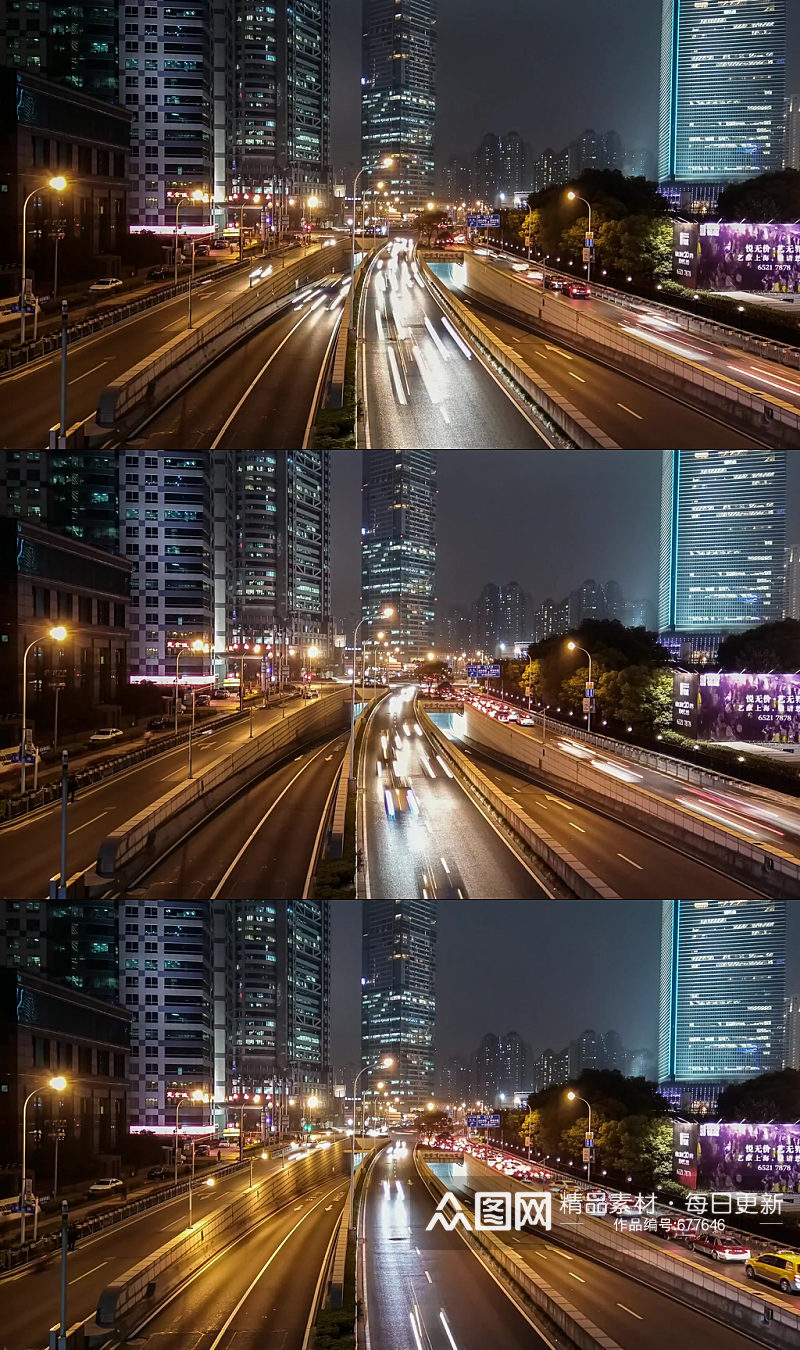 上海中环地道夜景延时视频素材