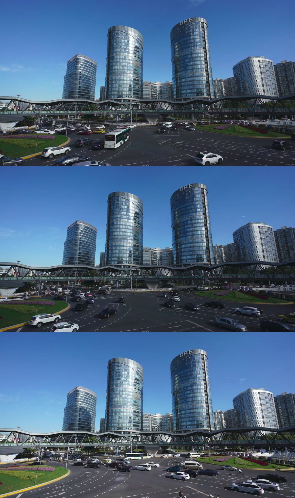上海中环金沙江路交汇处车流素材