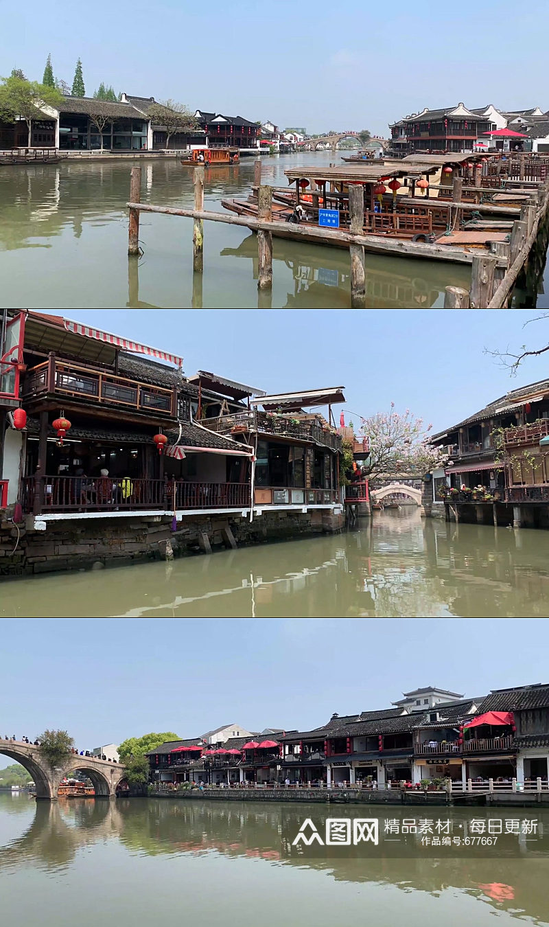 上海著名旅游景区朱家角延时视频合集素材