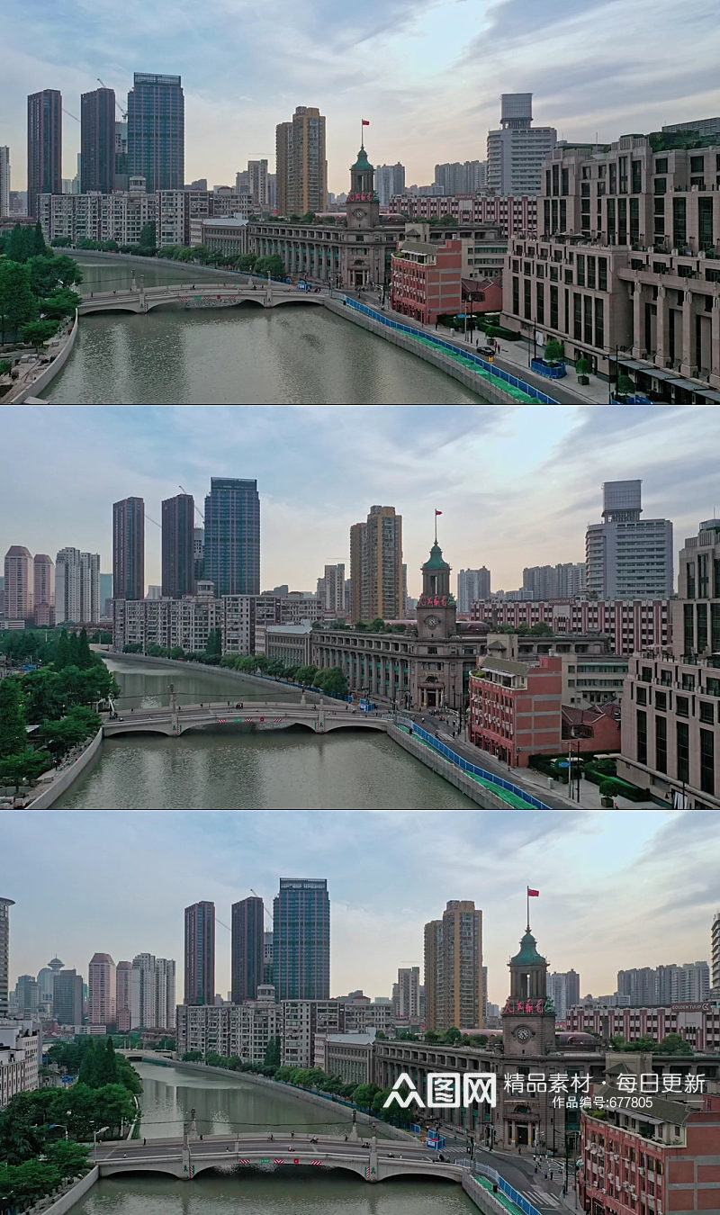 上海苏州河北岸历史建筑视频素材