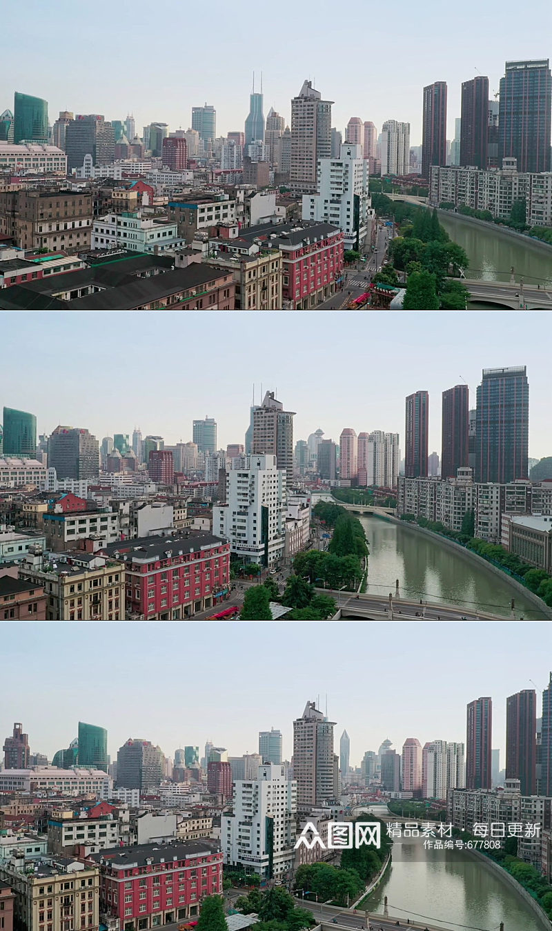 上海苏州河两岸建筑视频素材