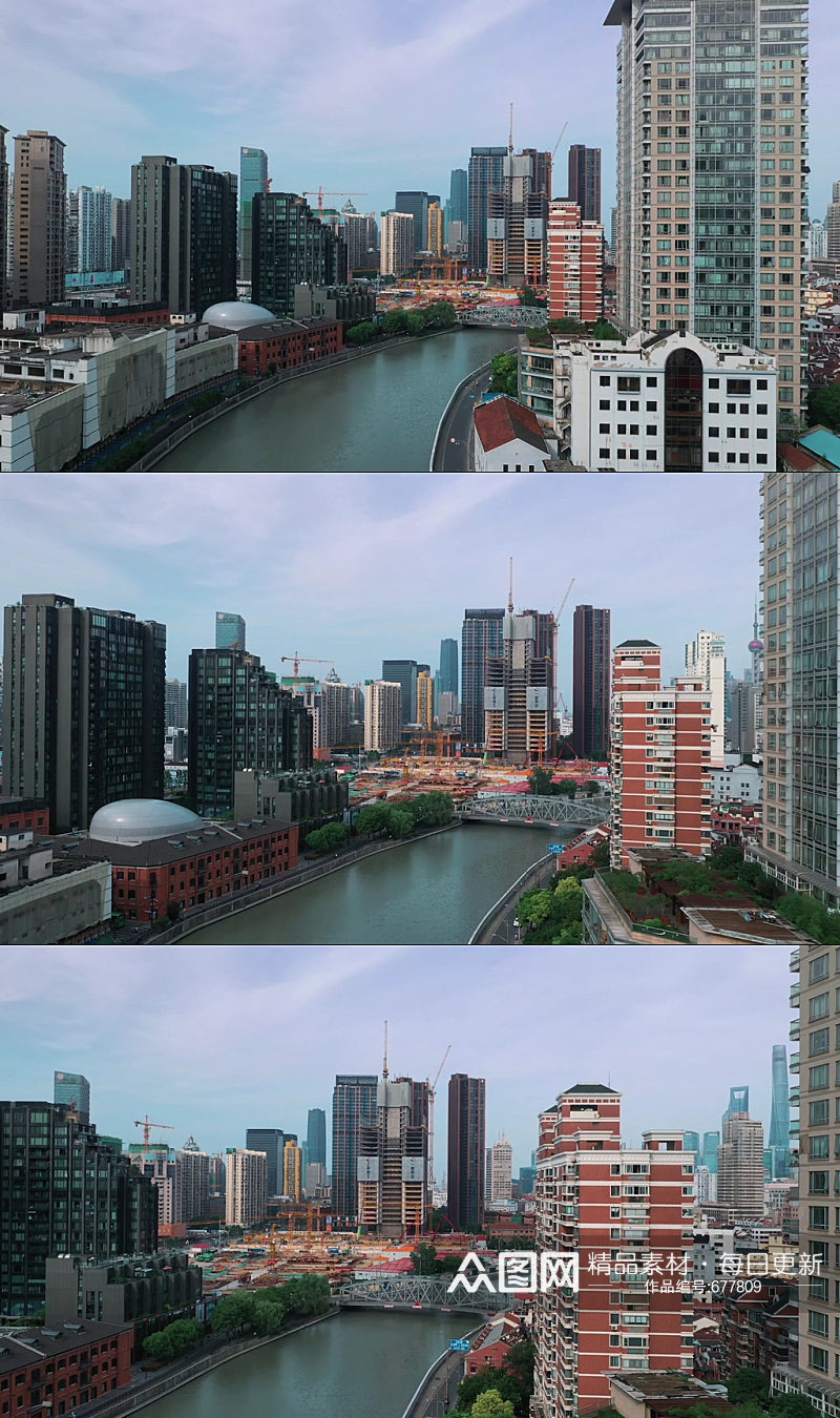 上海苏州河两岸建筑视频素材