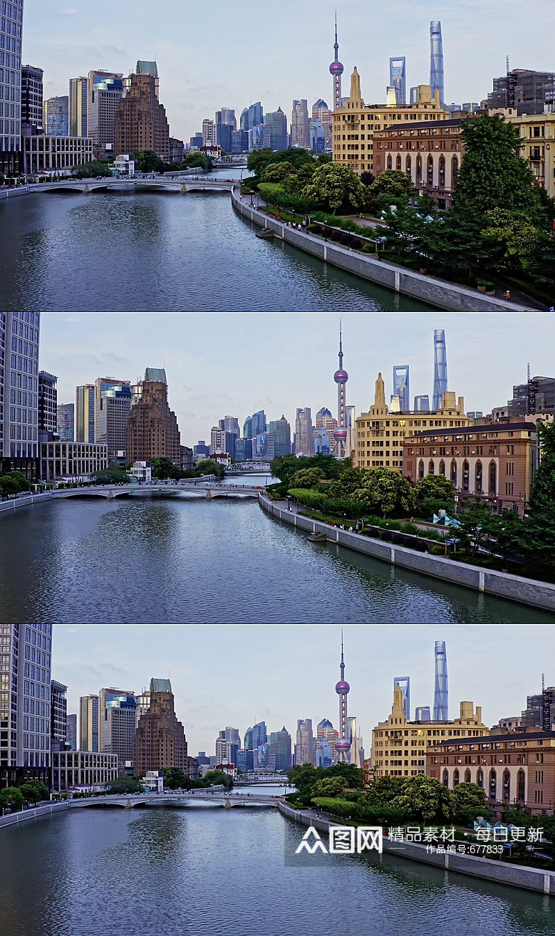 上海外白渡桥航拍视频素材