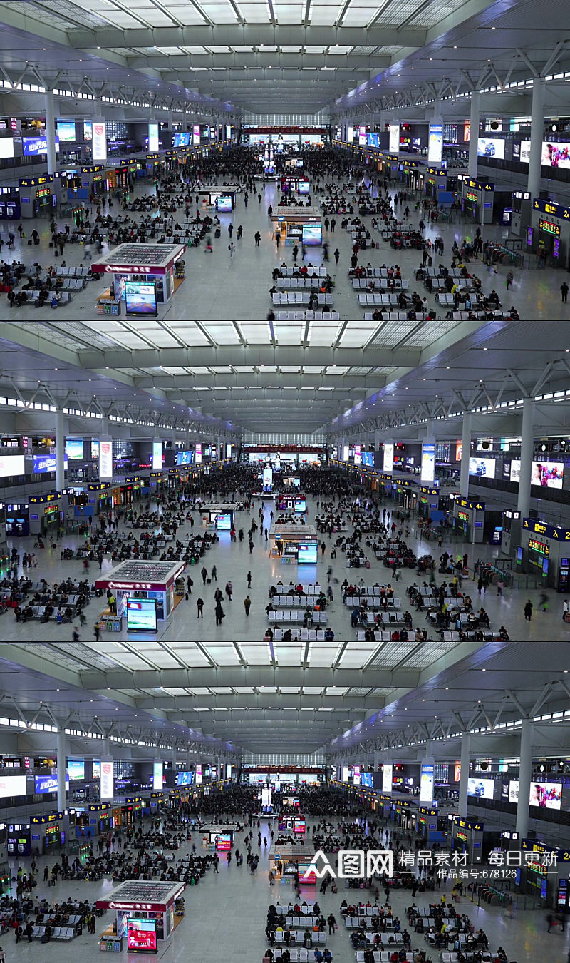 上海虹桥火车站实拍视频素材