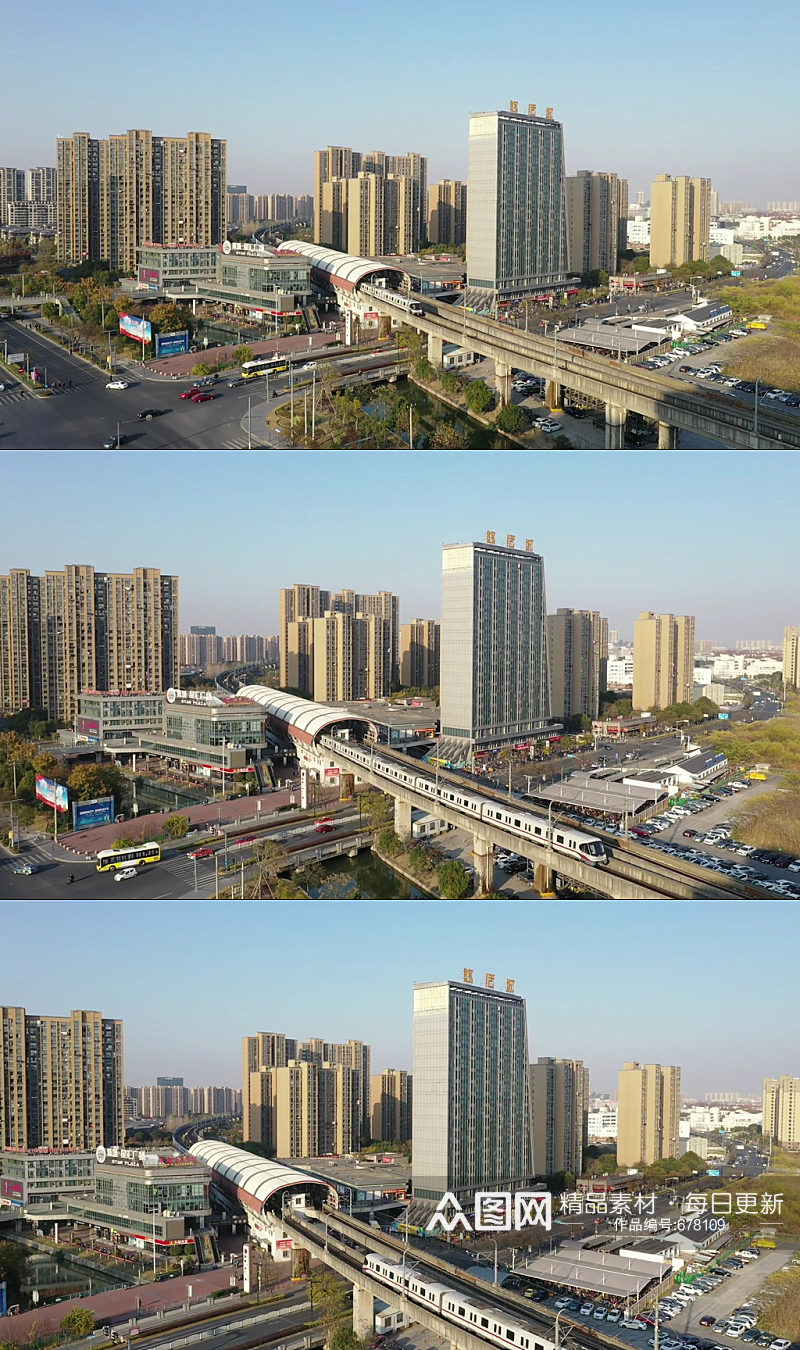 上海轨道交通地铁驶出站台视频素材