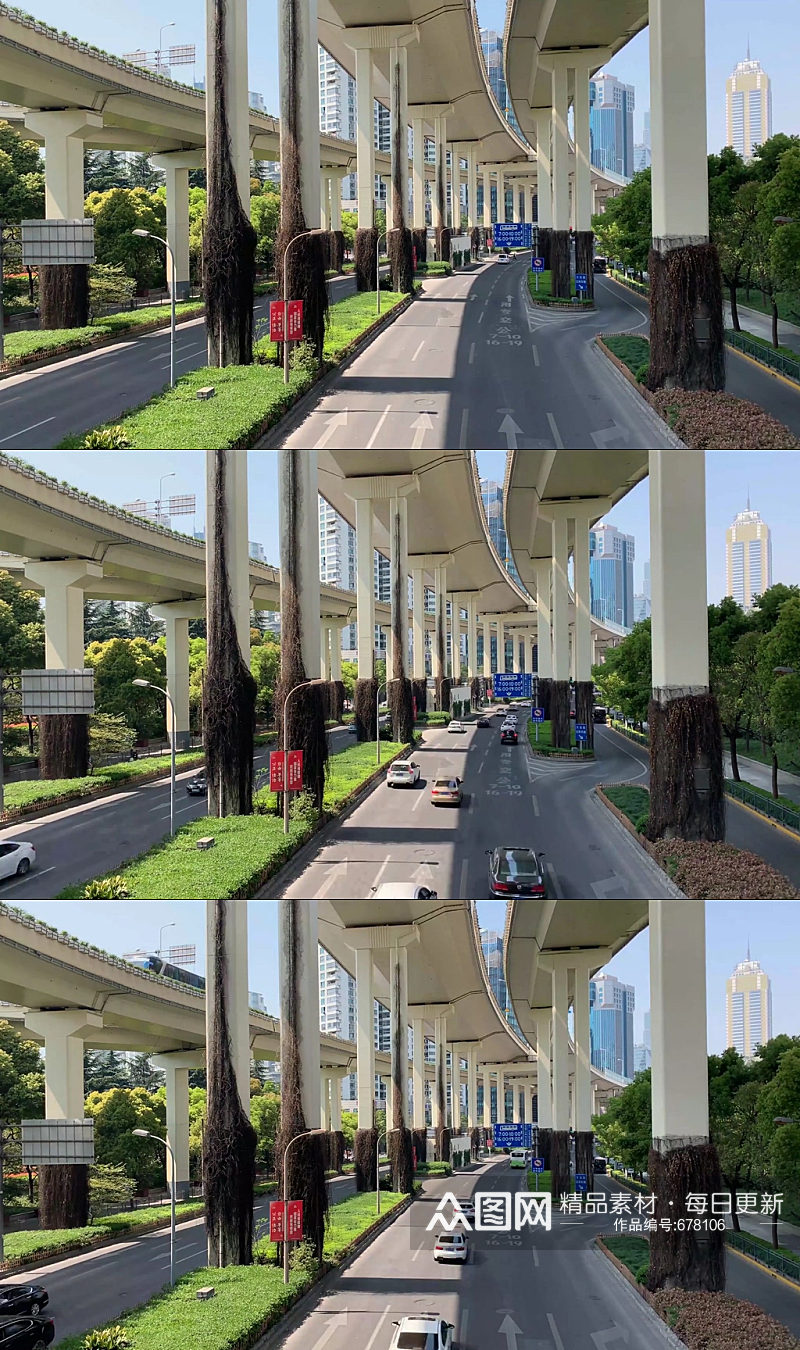 上海高架桥与地面交通延时视频素材