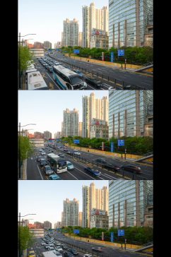 上海繁华路段车流延时视频