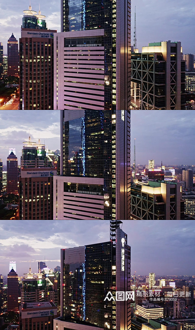 上海电信大楼航拍视频素材