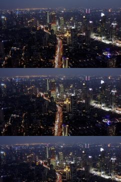 上海城市夜景动态航拍视频