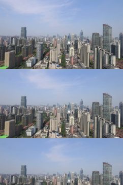 上海城市密集的高楼建筑延时