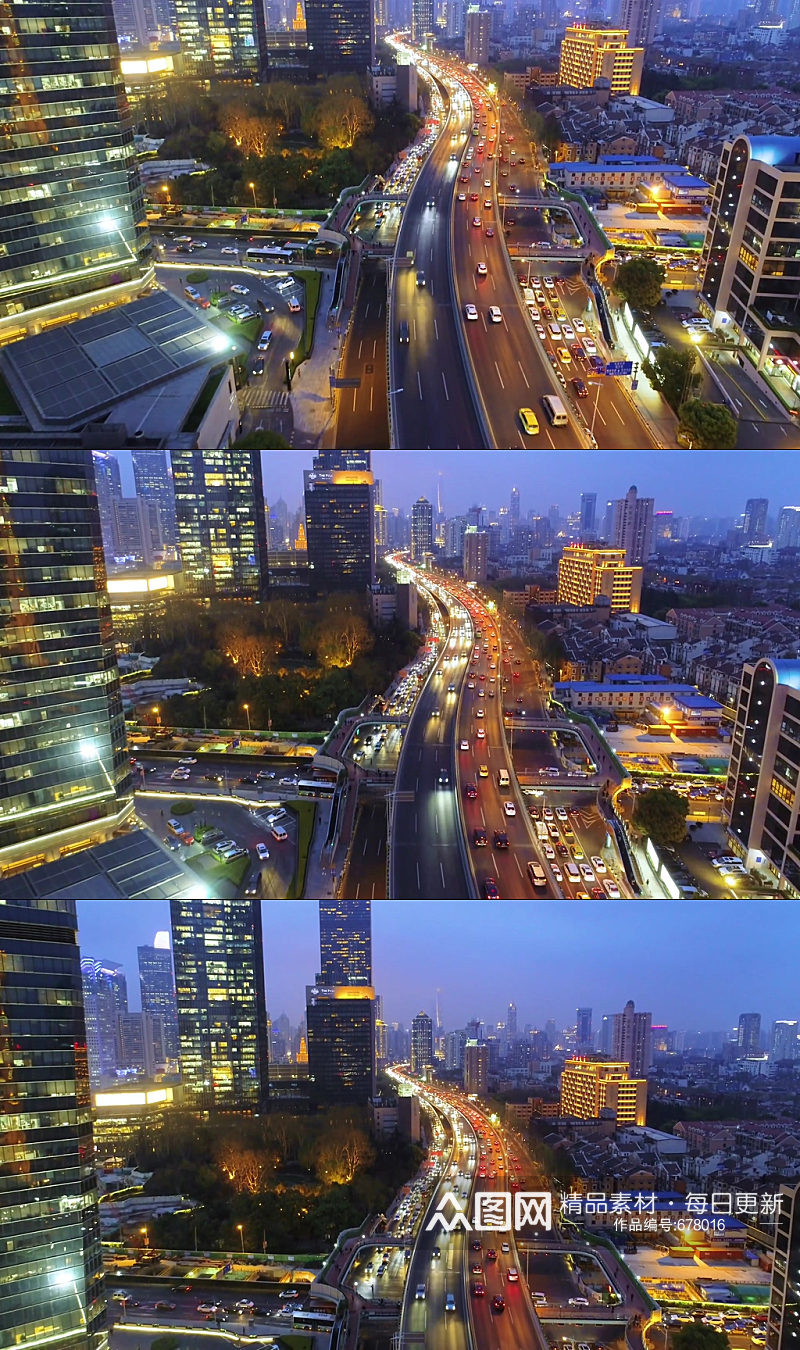 上海城市高架车流视频素材