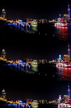 上海十六铺码头隔江相望陆家嘴延时