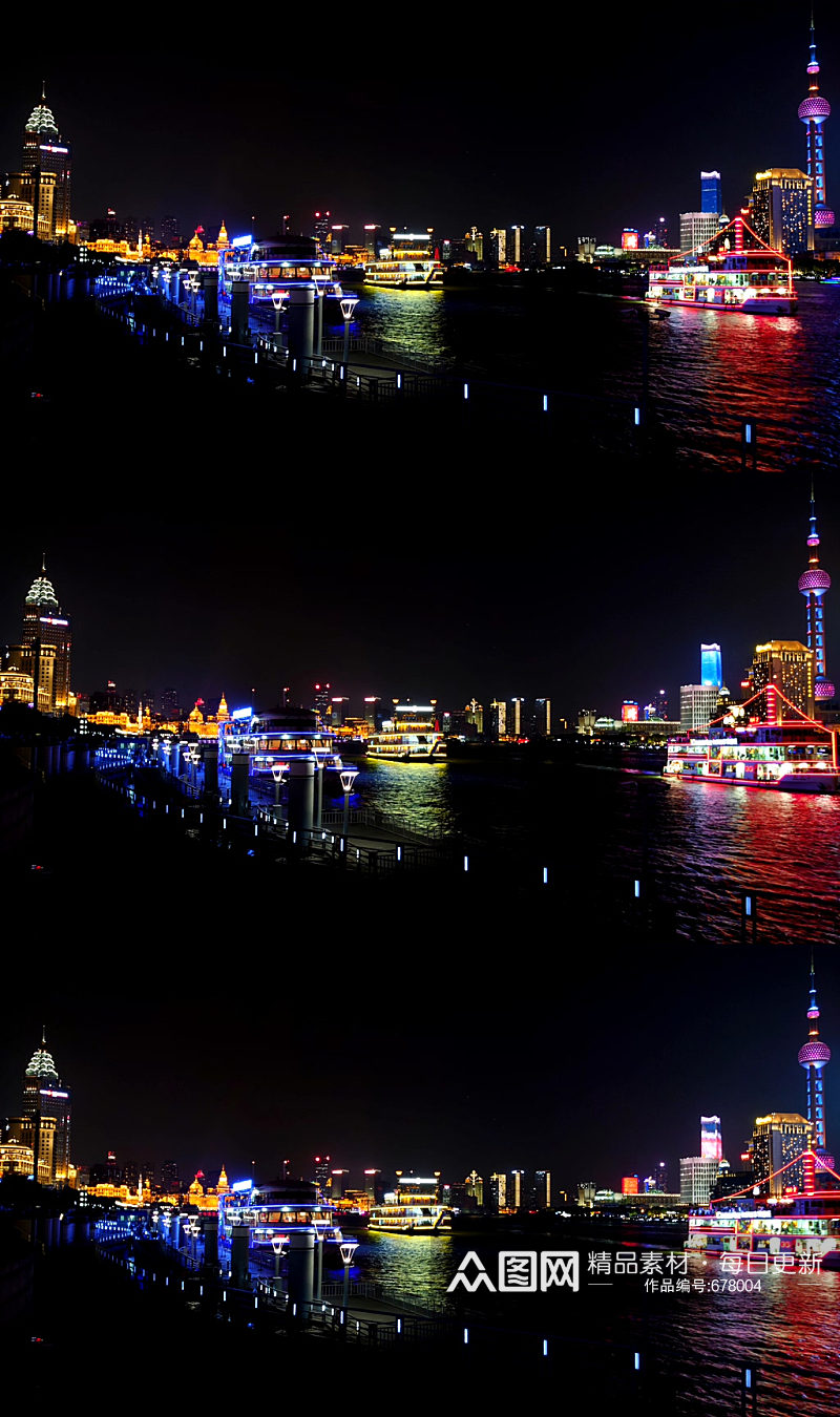 上海十六铺码头隔江相望陆家嘴延时素材