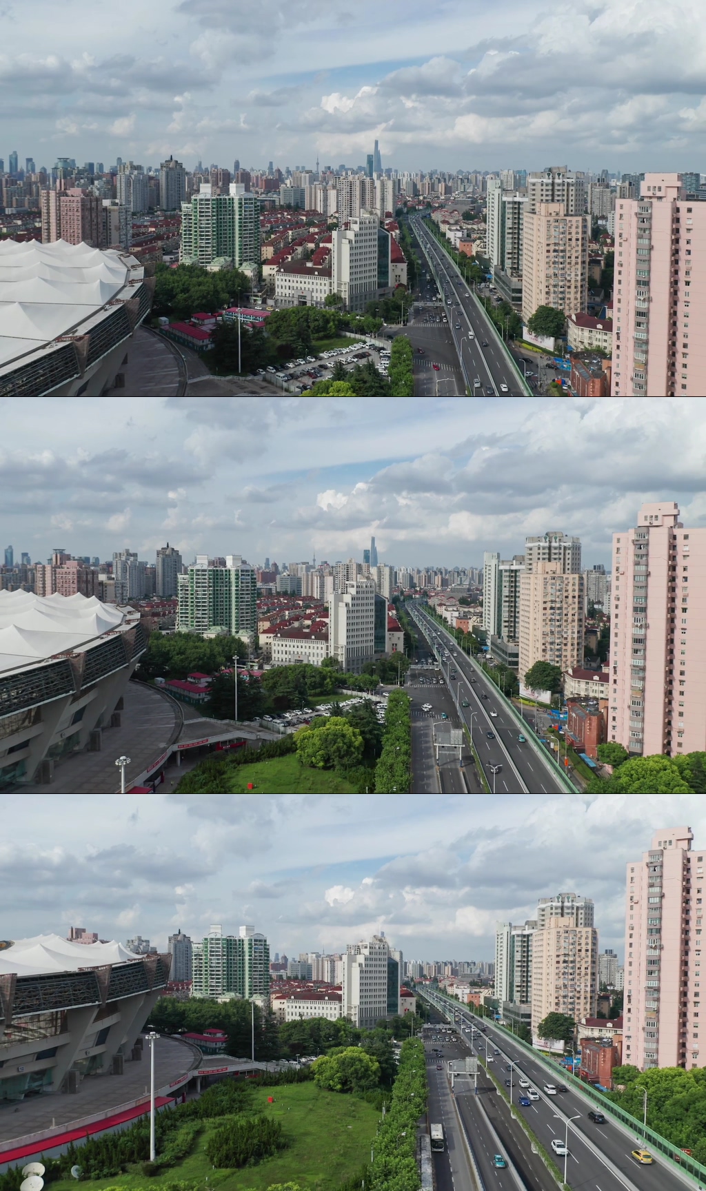 上海内环高架路城市交通视频素材