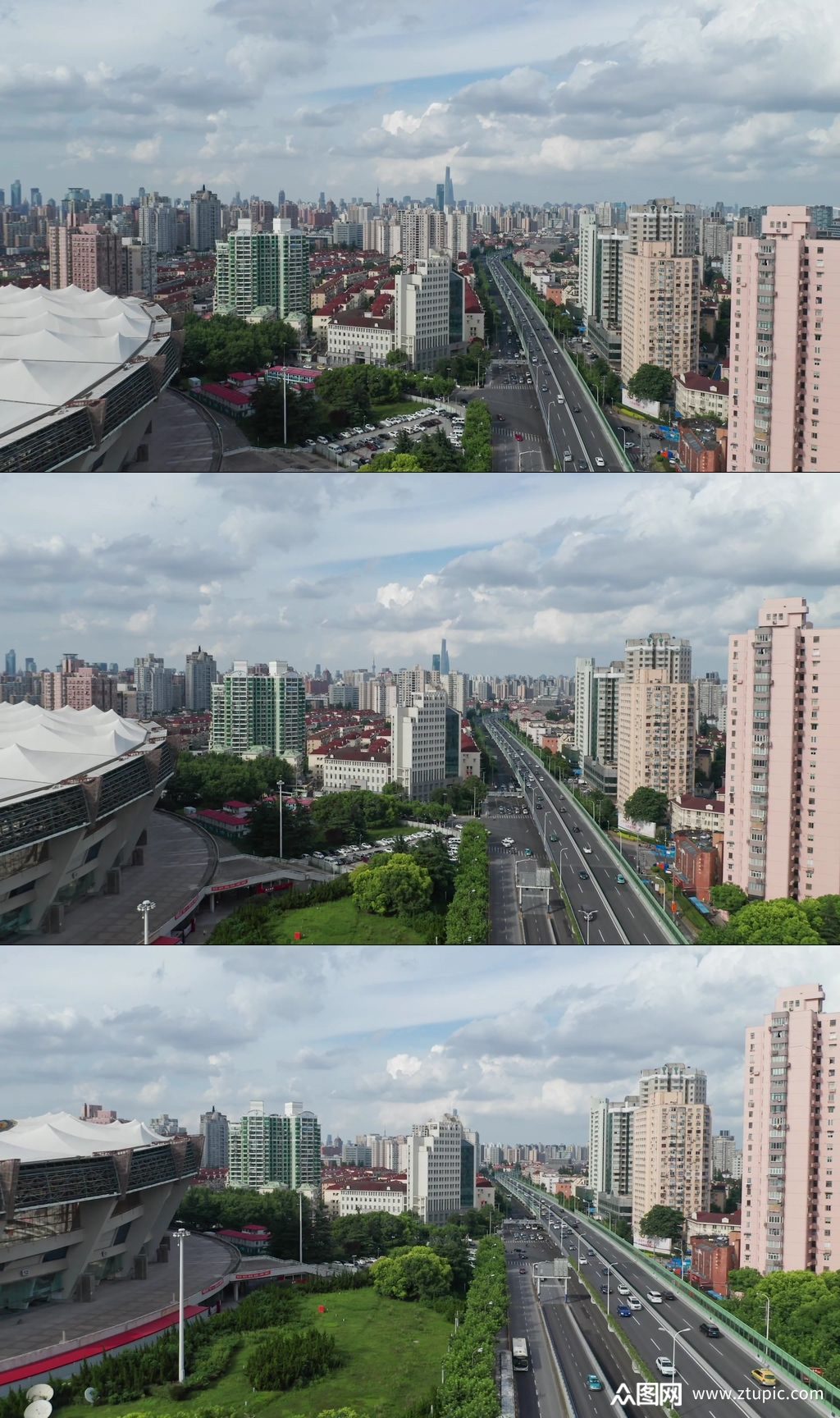 上海内环高架路城市交通视频