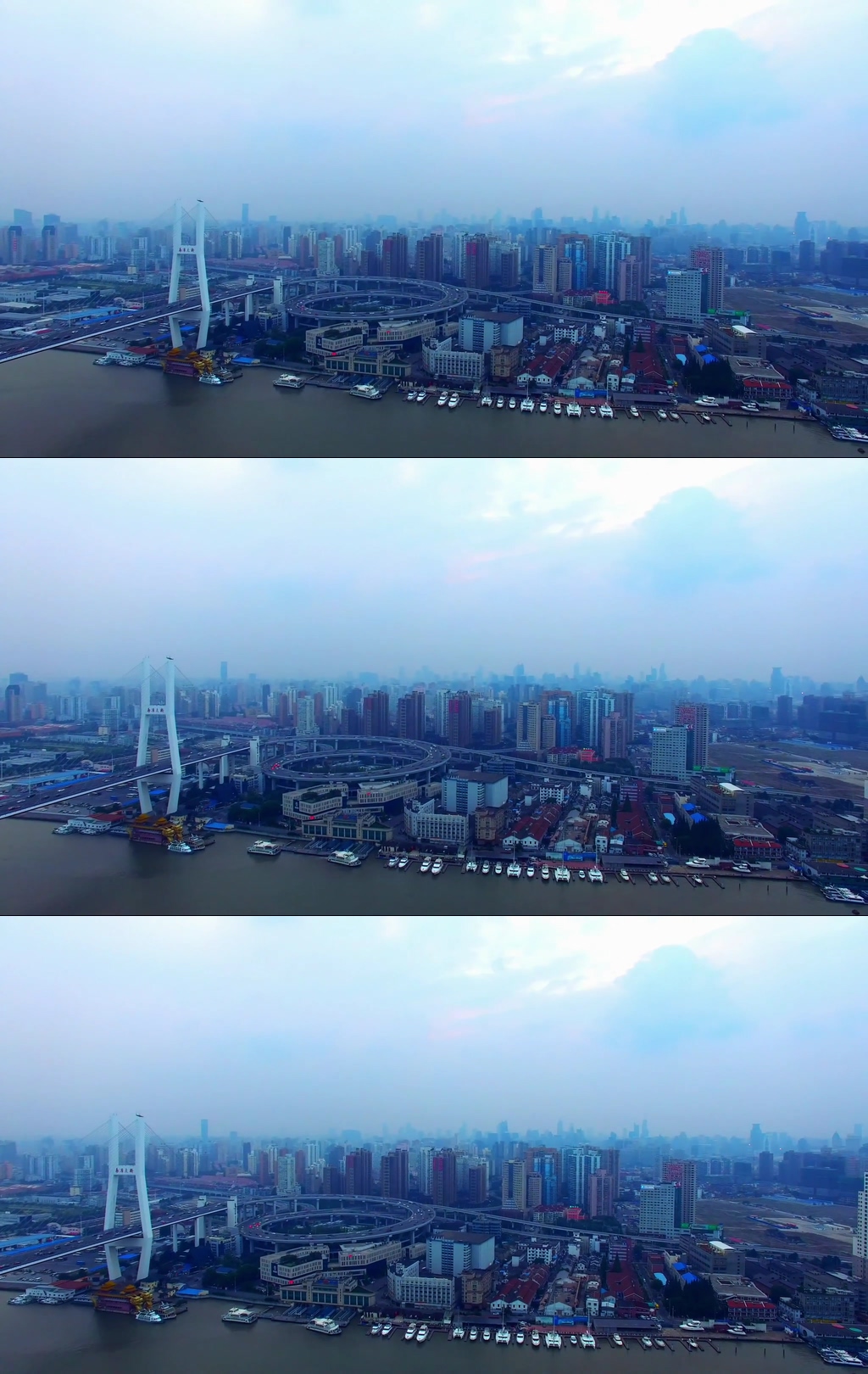 上海南浦大桥城市航拍视频素材