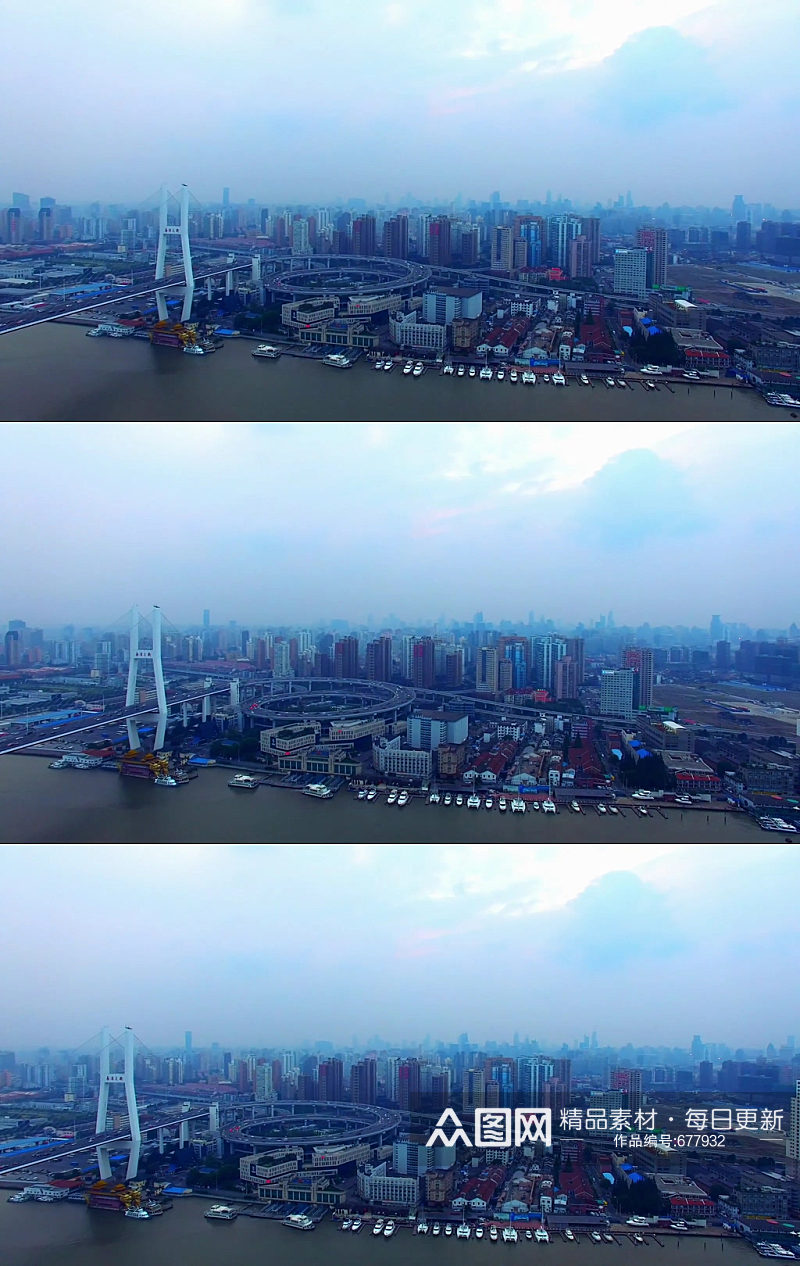 上海南浦大桥城市航拍视频素材