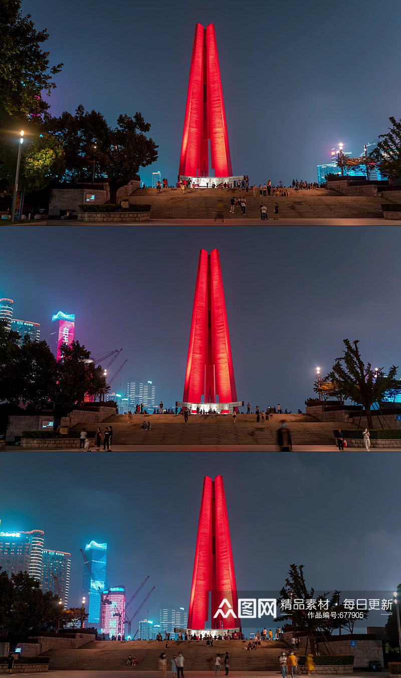 上海民族纪念塔大范围延时视频素材