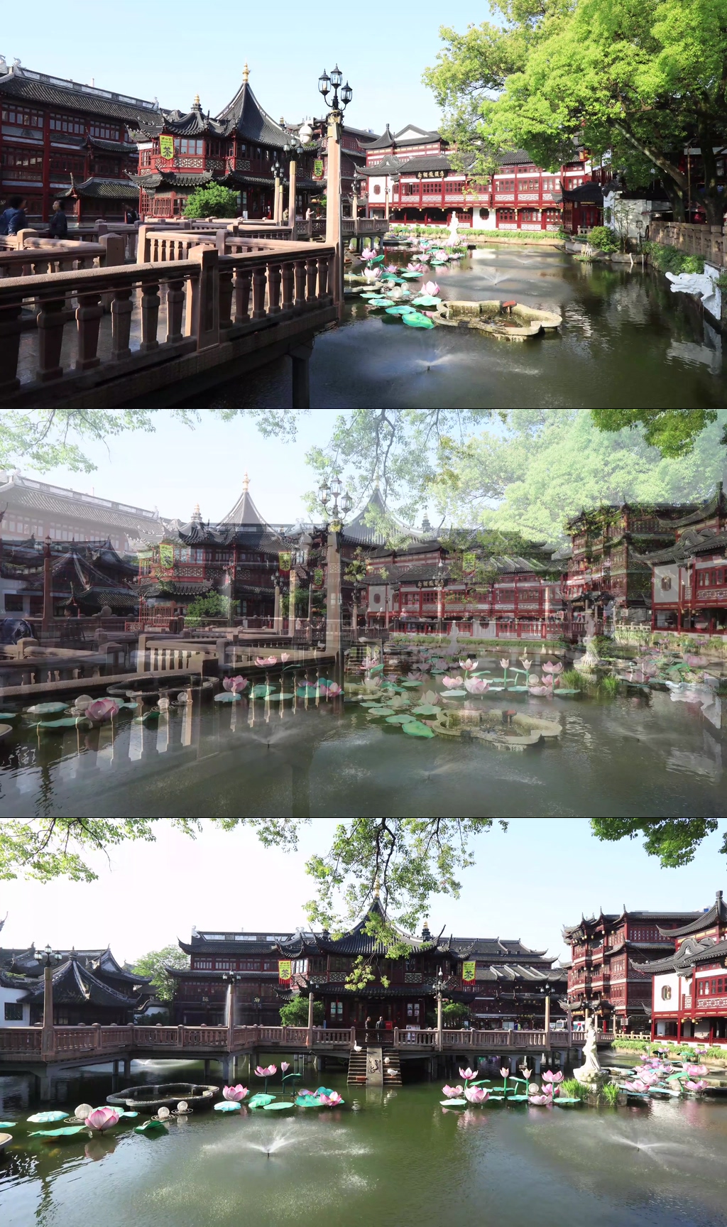 上海旅游景點(diǎn)城隍廟豫園九曲橋延時(shí)素材