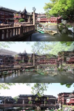 上海旅游景点城隍庙豫园九曲桥延时