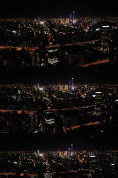 航拍上海夜景全景视频