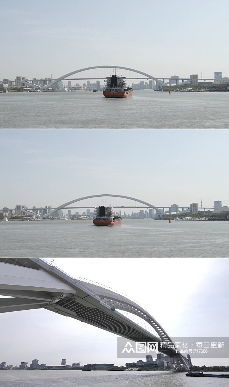 卢浦大桥全貌仰视频素材