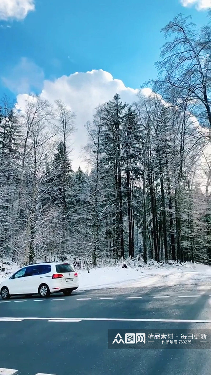 雪景雪山大自然风光风景自媒体实拍素材