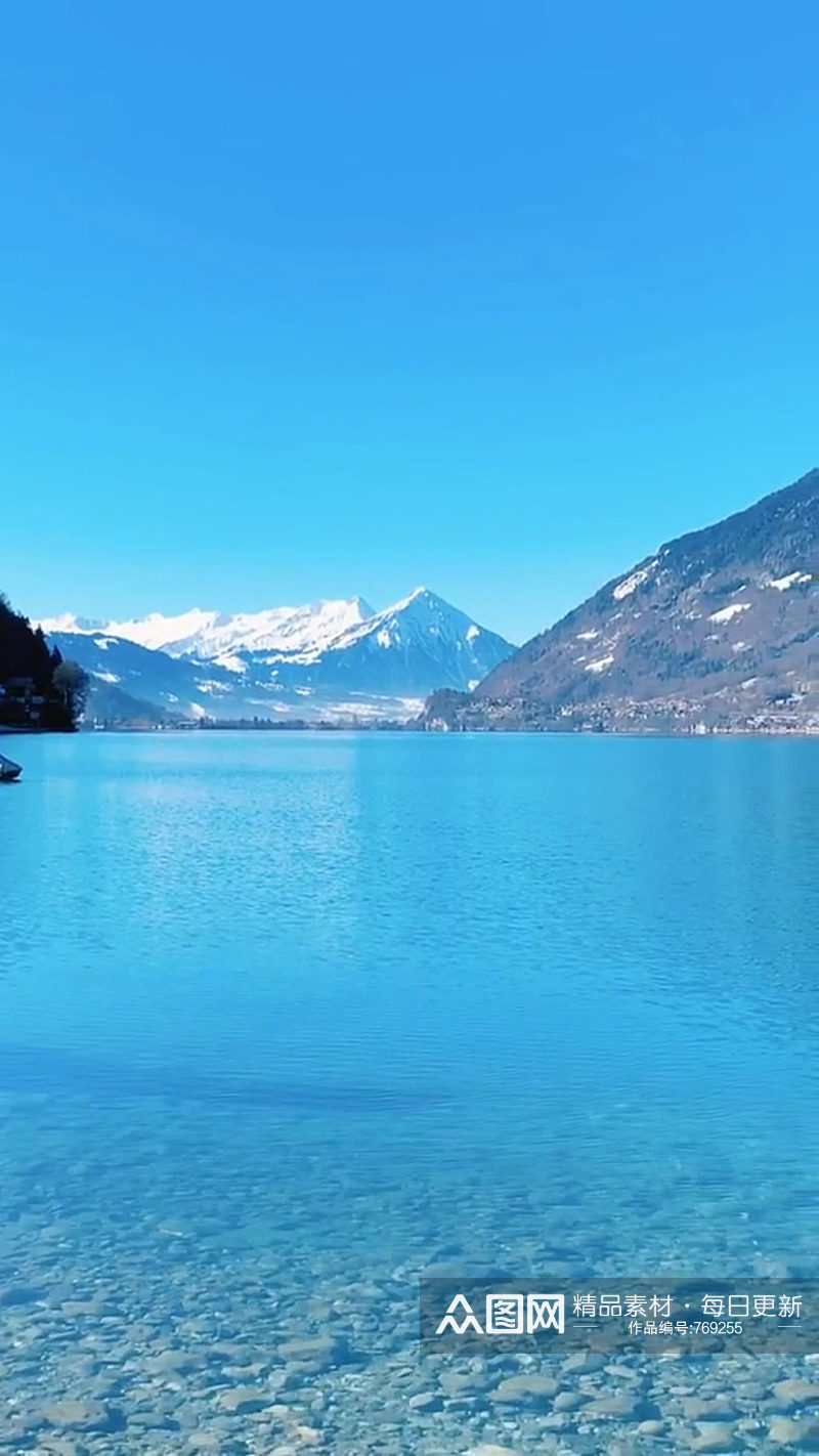 蓝天白云湖泊大自然风光风景自媒体实拍素材
