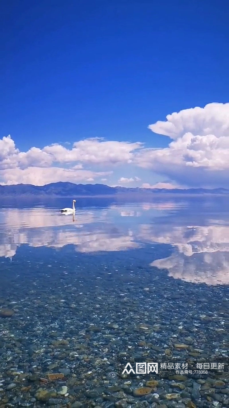 湖泊倒影唯美大自然风光风景自媒体实拍 风景视频素材