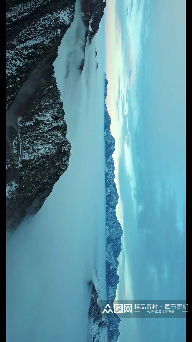 雪山大自然风光自媒体实拍素材