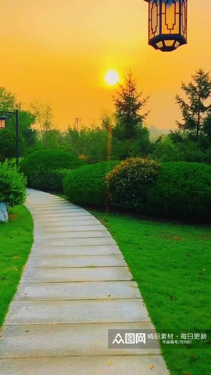 公园夕阳自然风光风景自媒体实拍素材素材