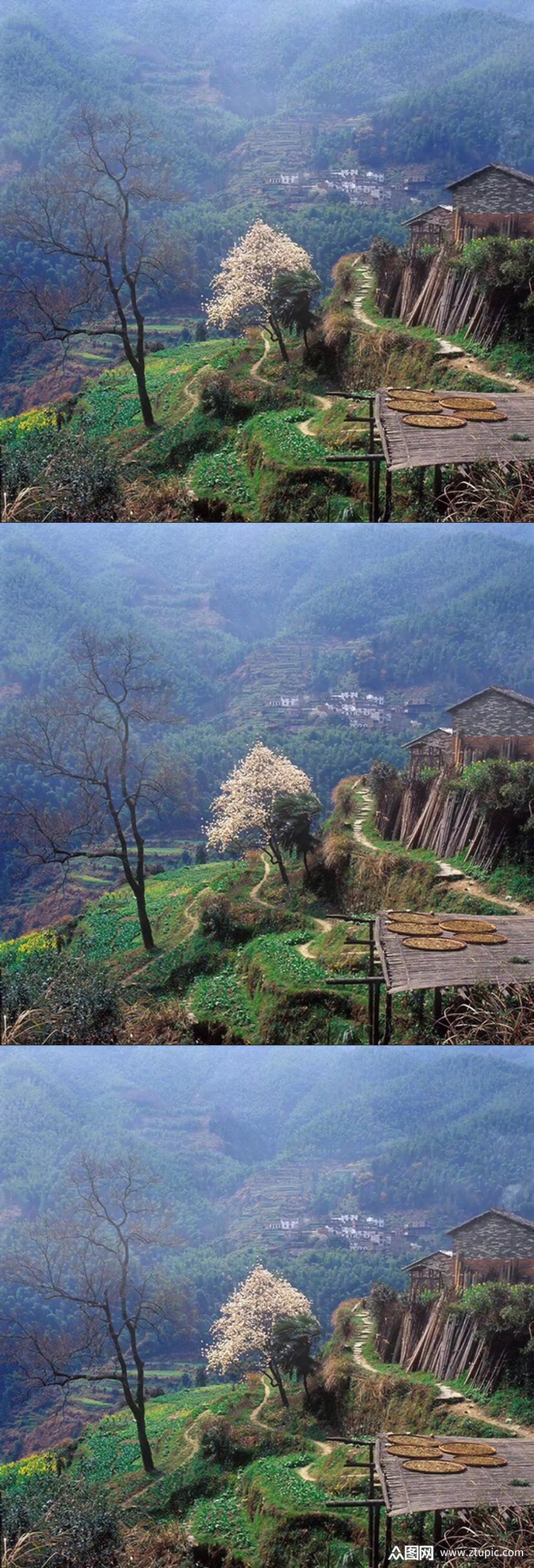 古村落乡村唯美自然风光实拍素材