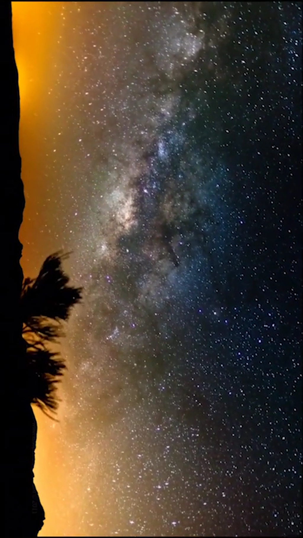 夜景星空乡村唯美自然风光实拍素材