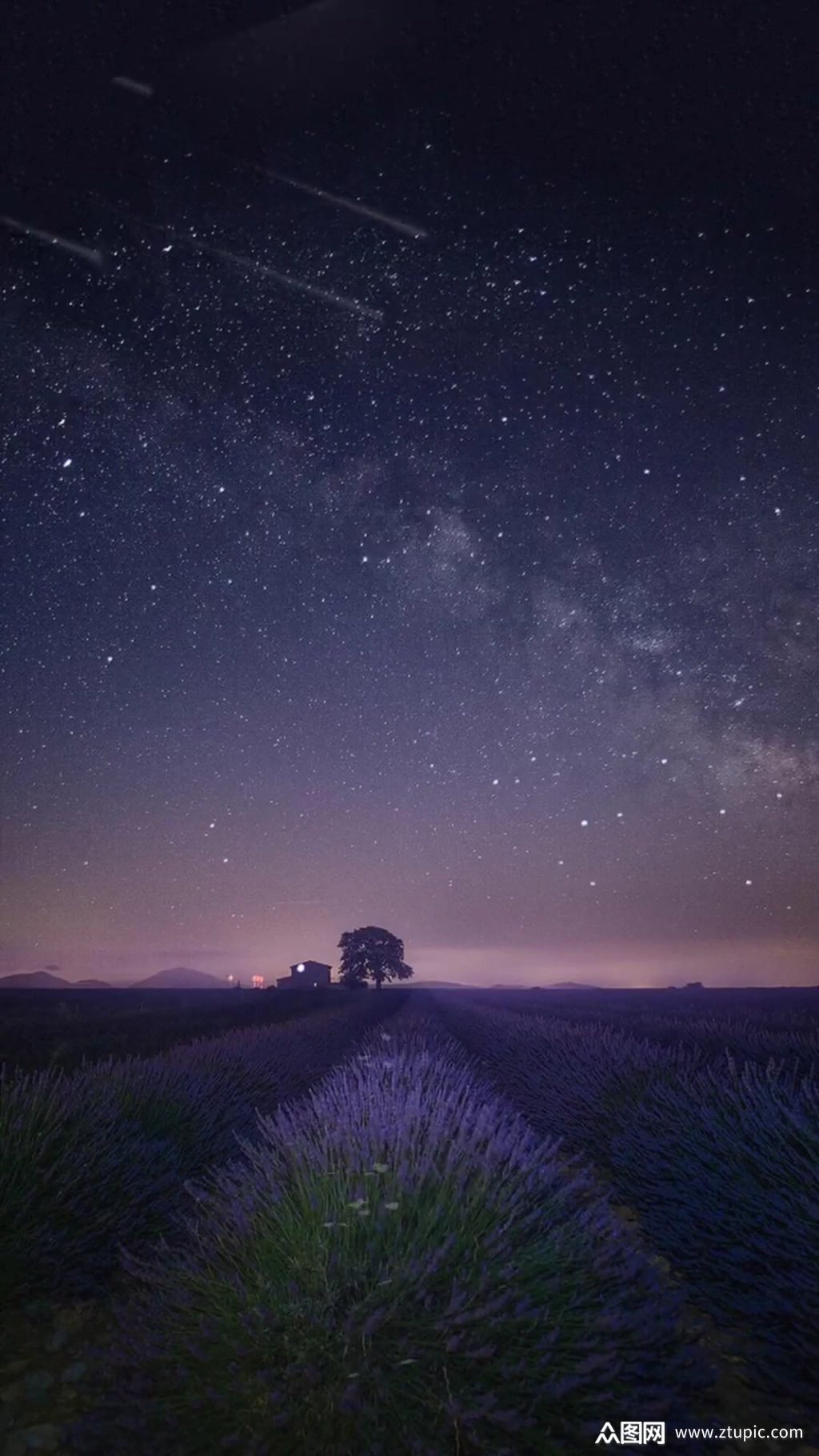 夜景星空乡村唯美自然风光实拍