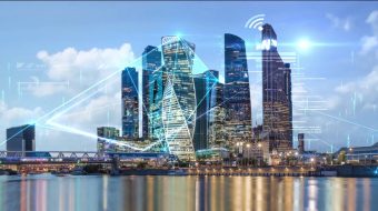 科技城市繁华城市CBD粒子光束-众图网